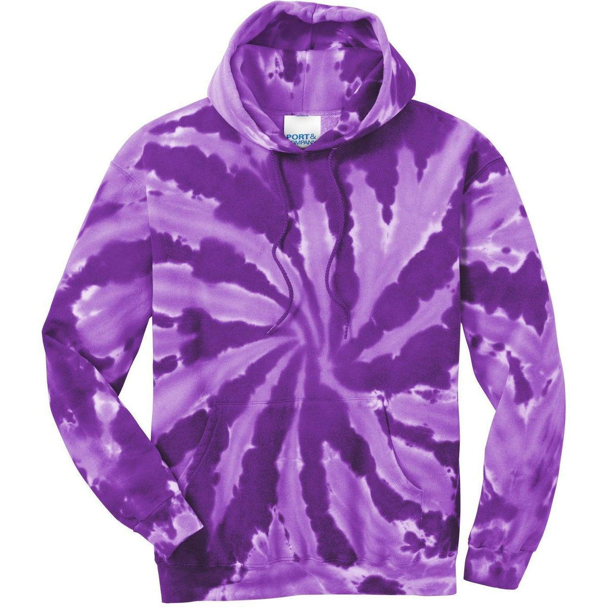 no-logo Port & Company Tie-Dye Pullover Hooded Sweatshirt