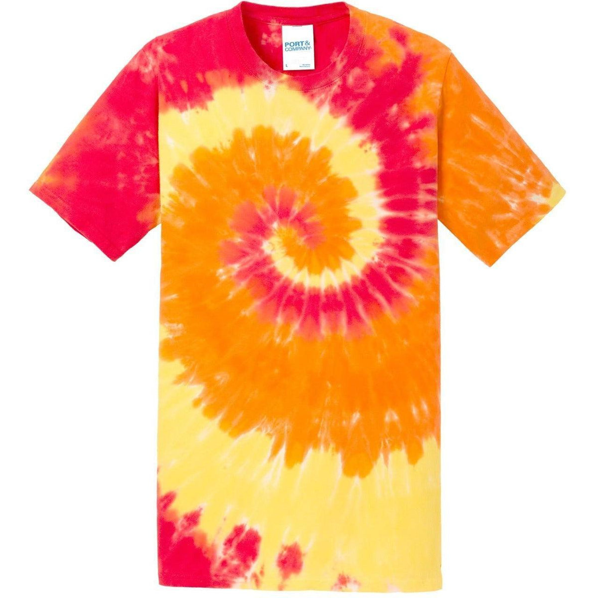 no-logo Port & Company Tie-Dye Tee-Polos-Port & Company-Blaze Rainbow-S-Thread Logic