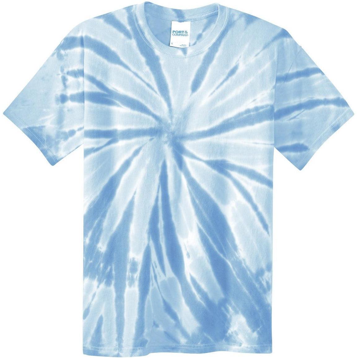 no-logo Port & Company Tie-Dye Tee-Polos-Port & Company-Light Blue-S-Thread Logic