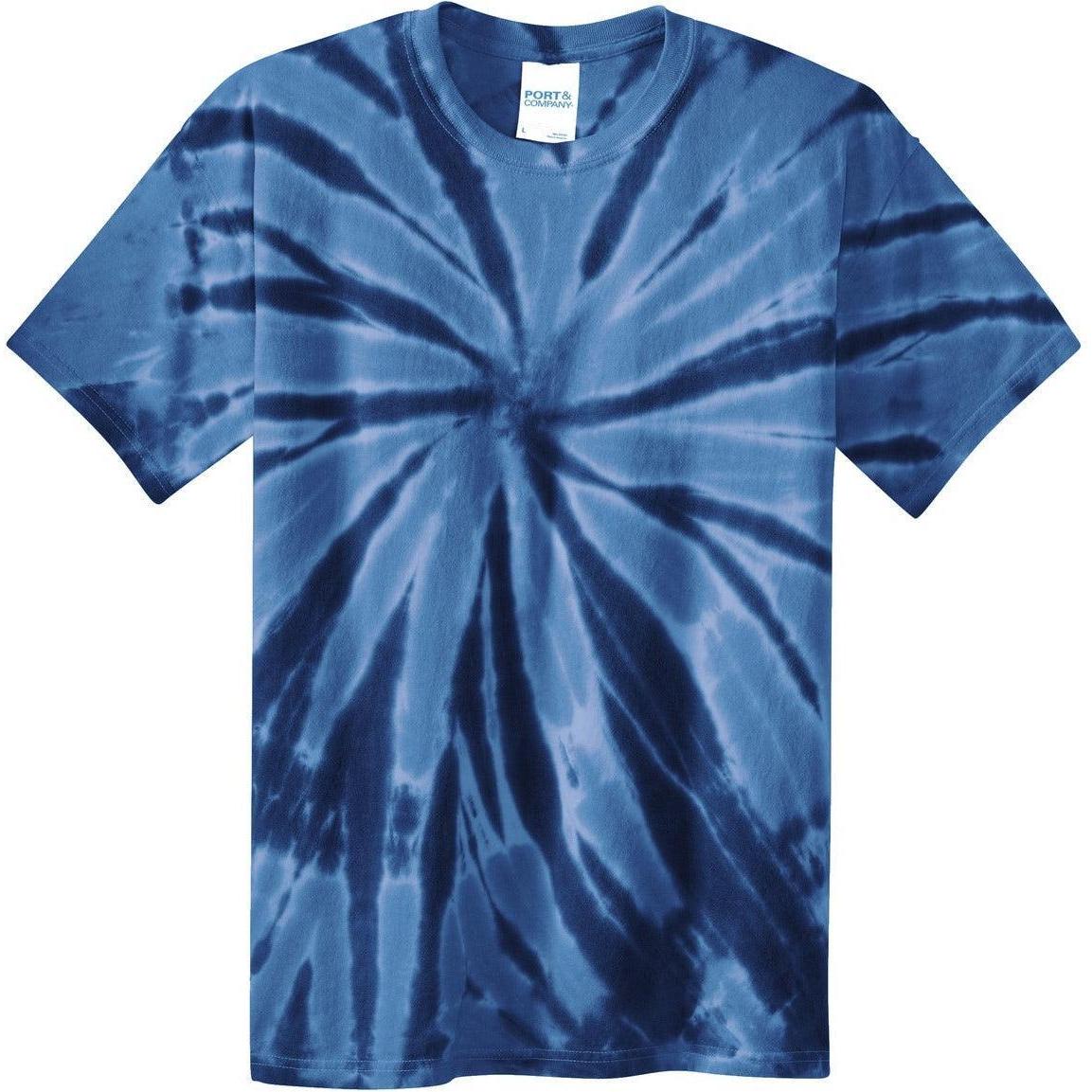 no-logo Port & Company Tie-Dye Tee-Polos-Port & Company-Navy-S-Thread Logic