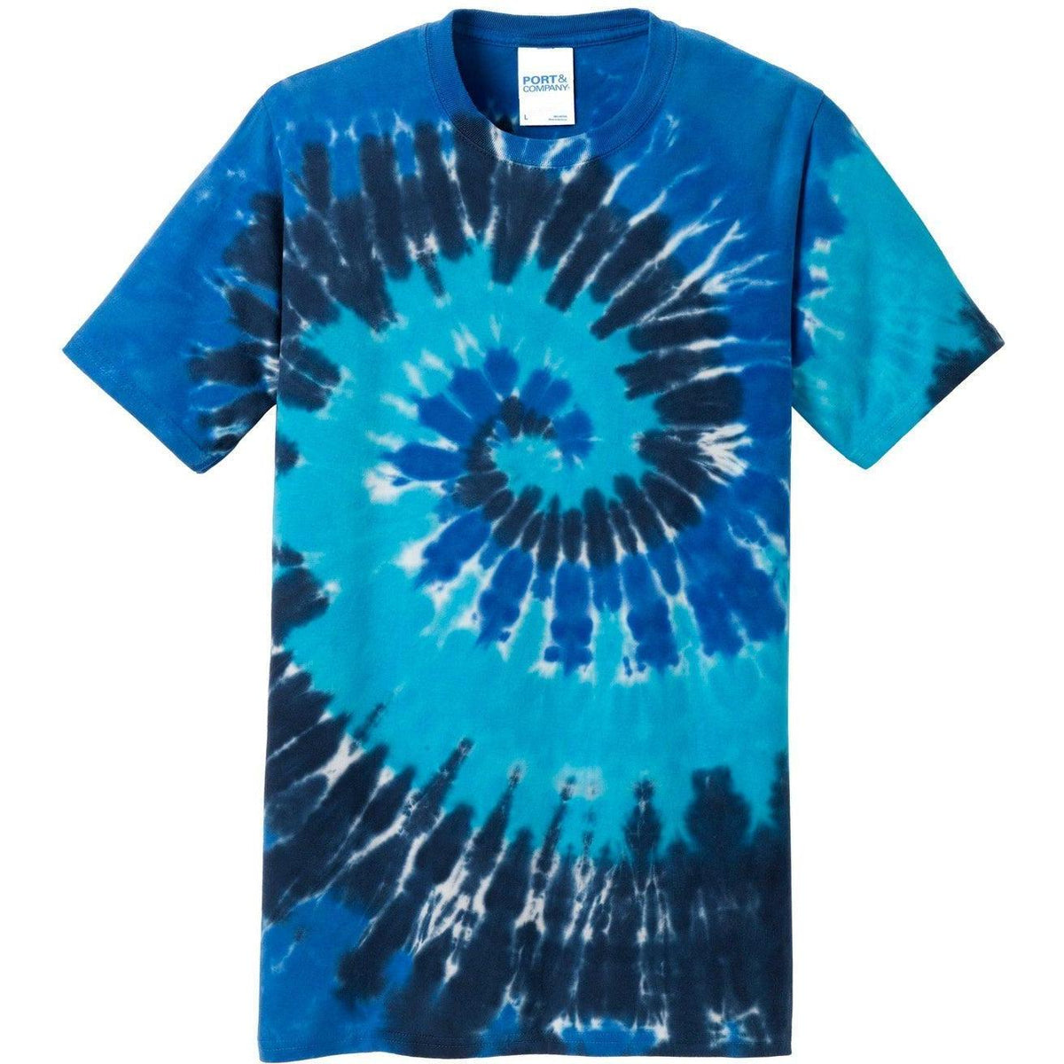 no-logo Port & Company Tie-Dye Tee-Polos-Port & Company-Ocean Rainbow-S-Thread Logic
