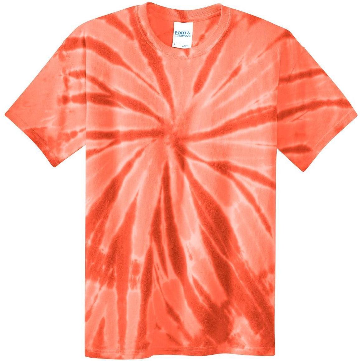 no-logo Port & Company Tie-Dye Tee-Polos-Port & Company-Orange-S-Thread Logic