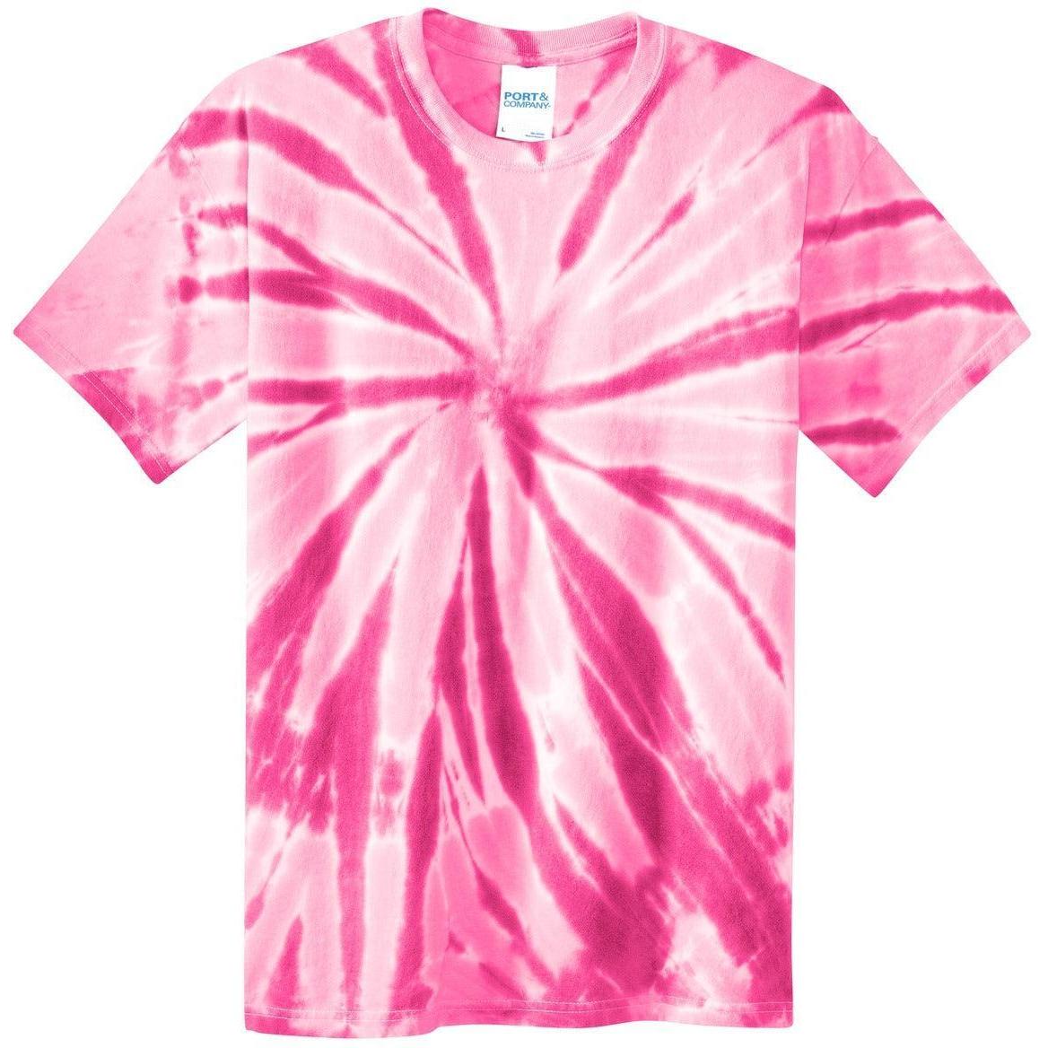 no-logo Port & Company Tie-Dye Tee-Polos-Port & Company-Pink-S-Thread Logic