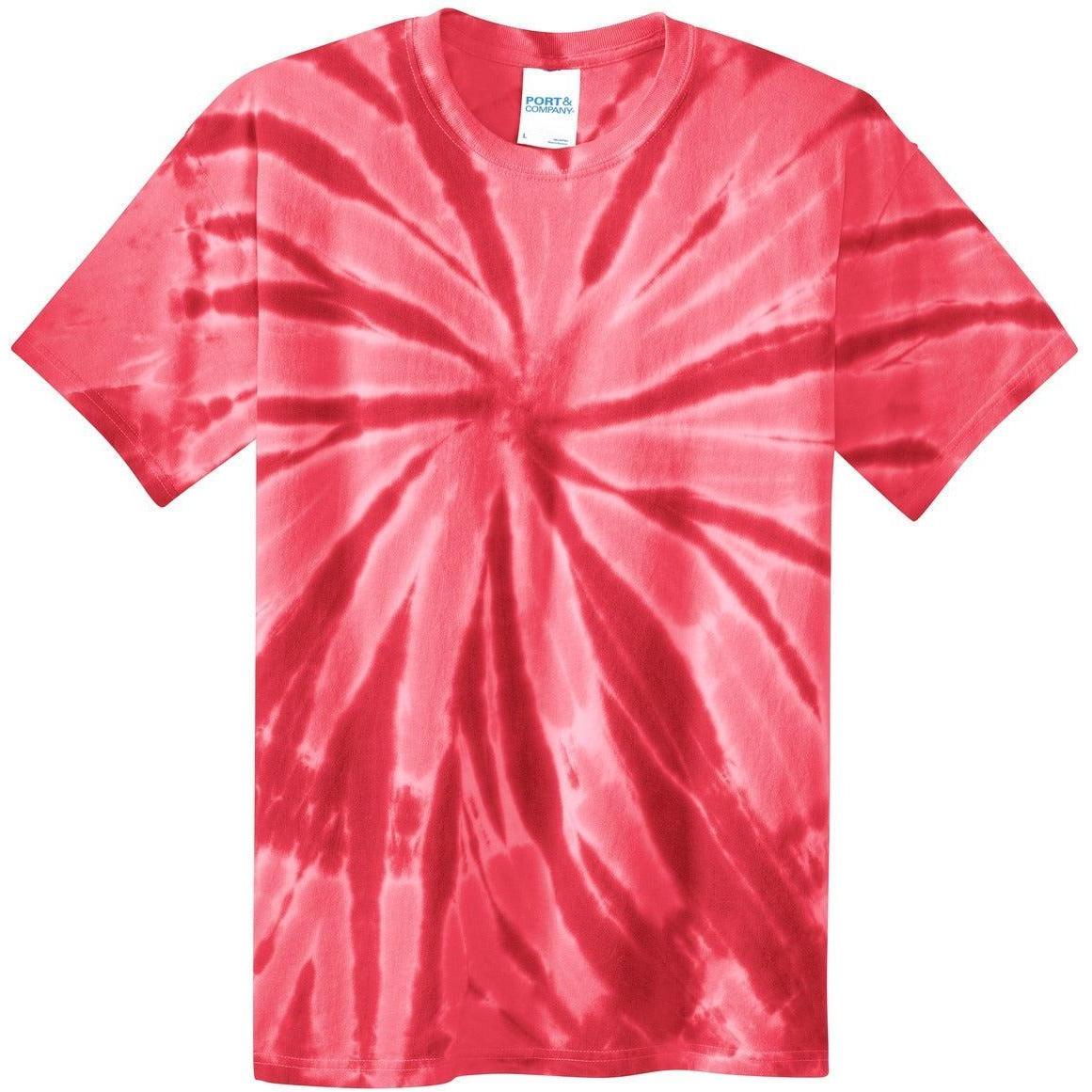 no-logo Port & Company Tie-Dye Tee-Polos-Port & Company-Red-S-Thread Logic