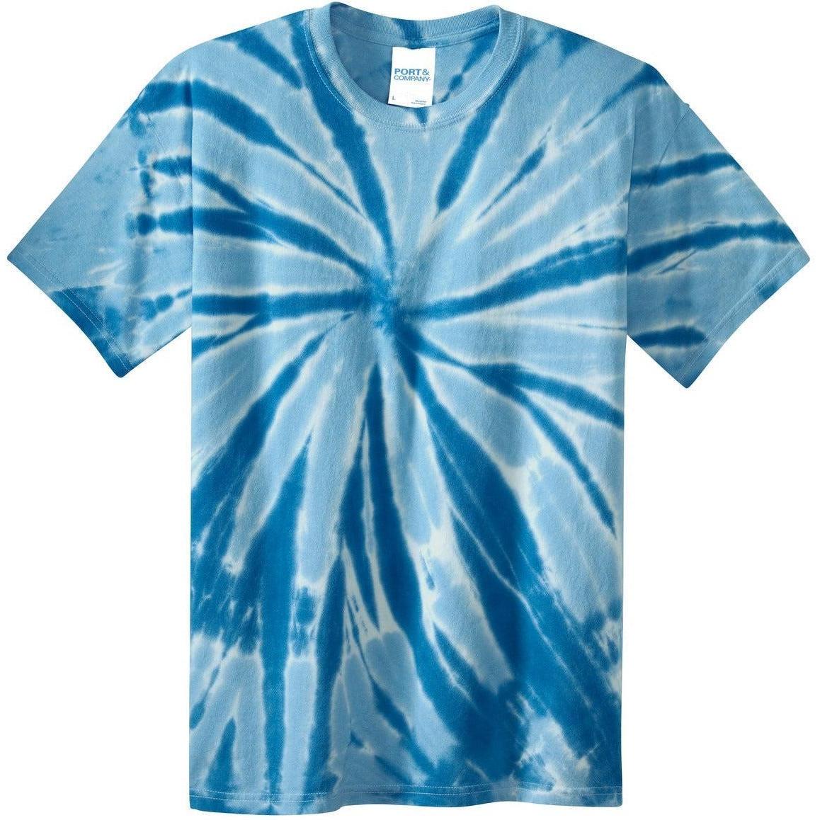 no-logo Port & Company Tie-Dye Tee-Polos-Port & Company-Royal-S-Thread Logic