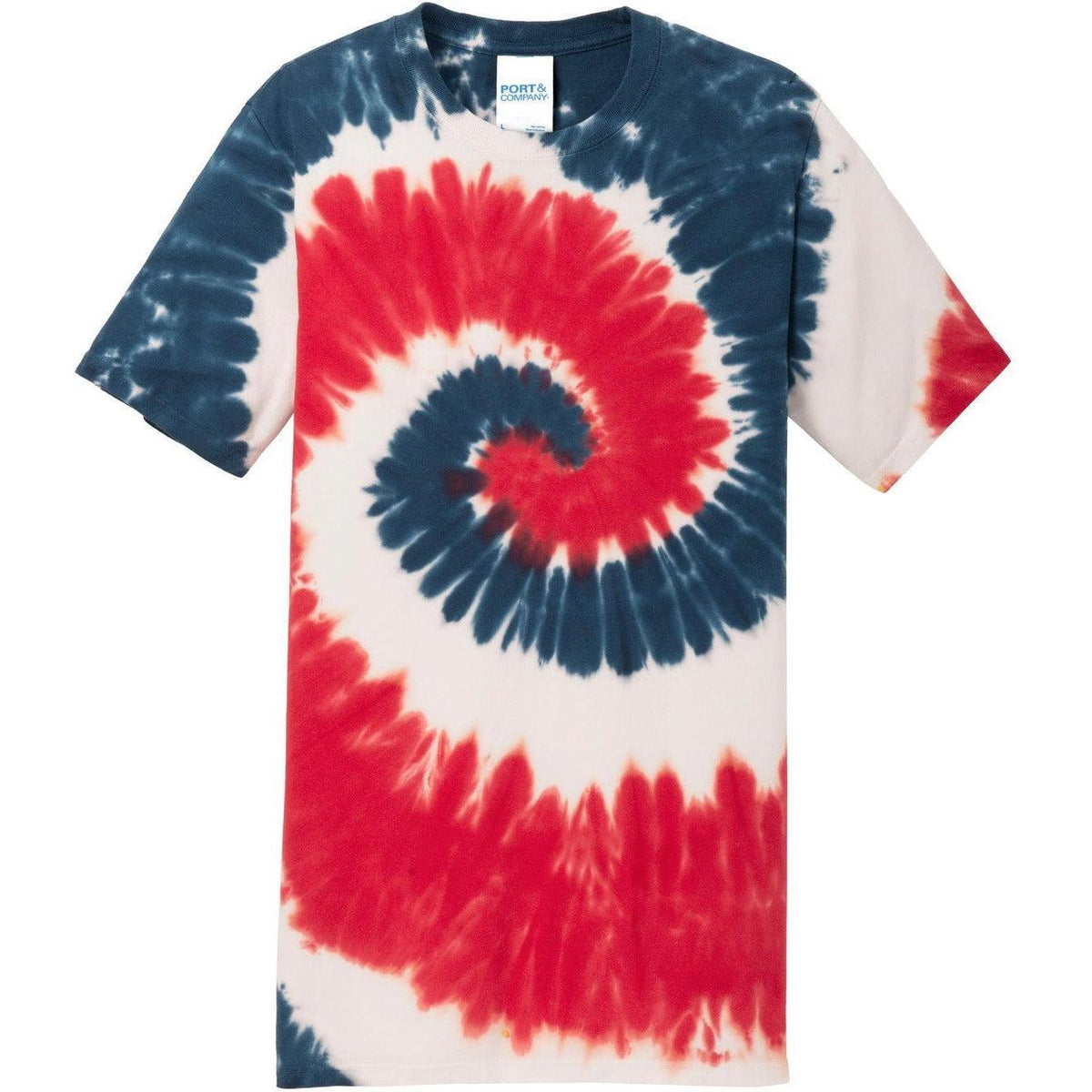no-logo Port & Company Tie-Dye Tee-Polos-Port & Company-USA Rainbow-S-Thread Logic