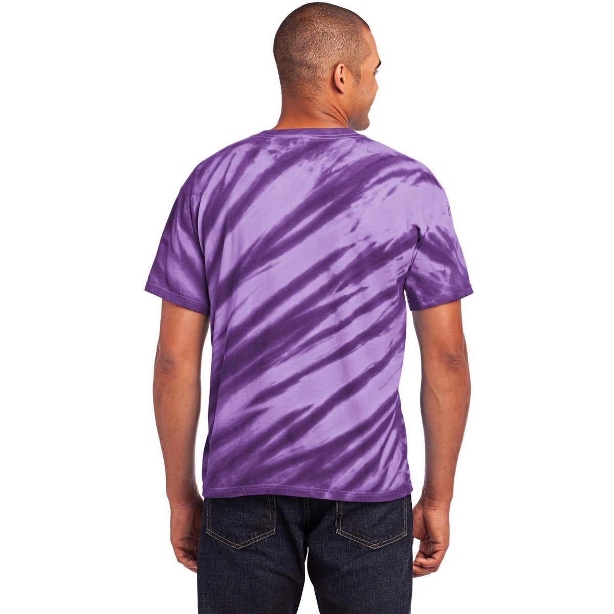 no-logo Port & Company Tiger Stripe Tie-Dye Tee-Regular-Port & Company-Thread Logic