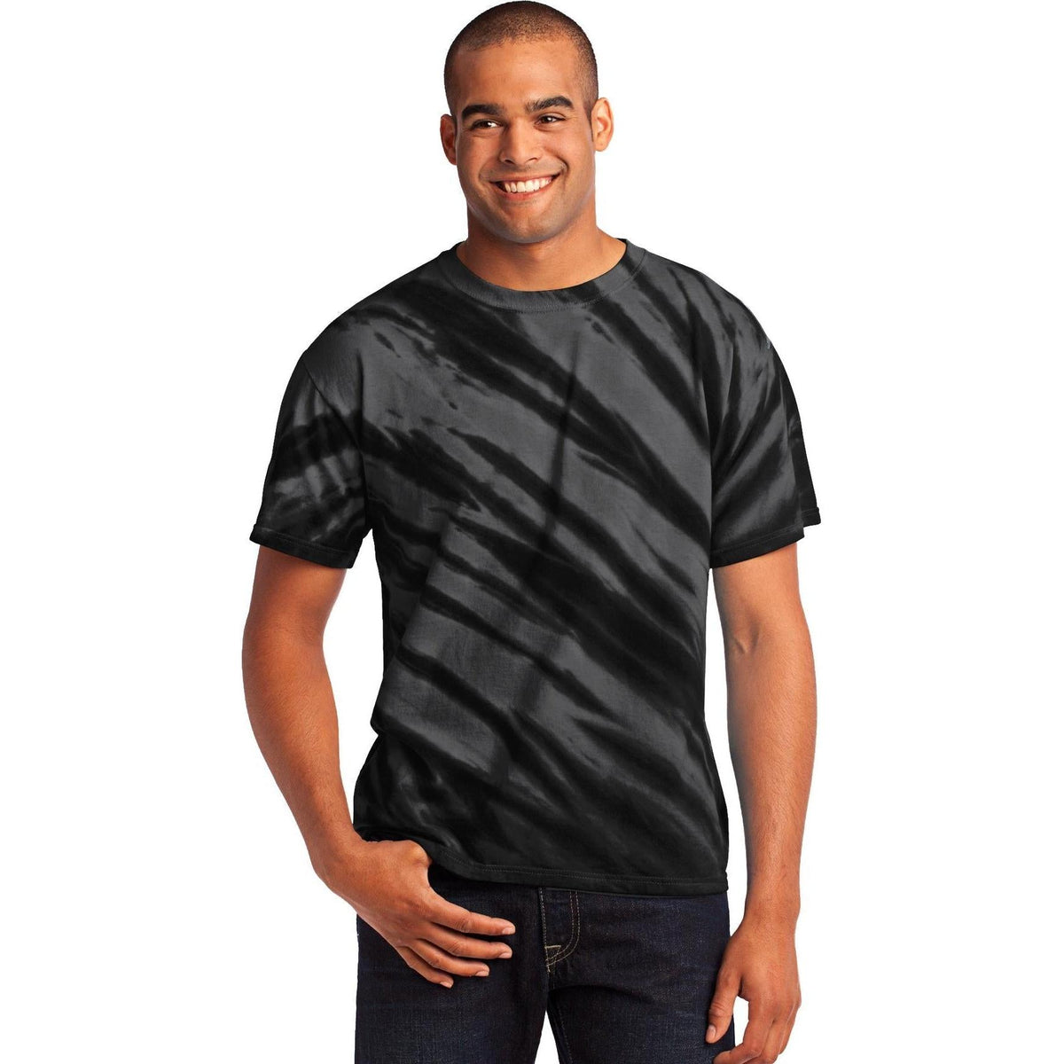 no-logo Port & Company Tiger Stripe Tie-Dye Tee-Regular-Port & Company-Thread Logic