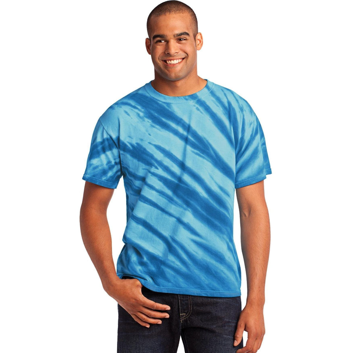 no-logo Port & Company Tiger Stripe Tie-Dye Tee-Regular-Port & Company-Thread Logic