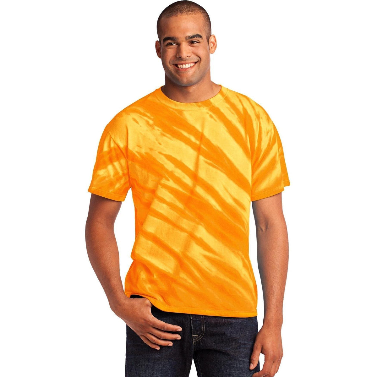 no-logo Port & Company Tiger Stripe Tie-Dye Tee-Regular-Port & Company-Thread Logic