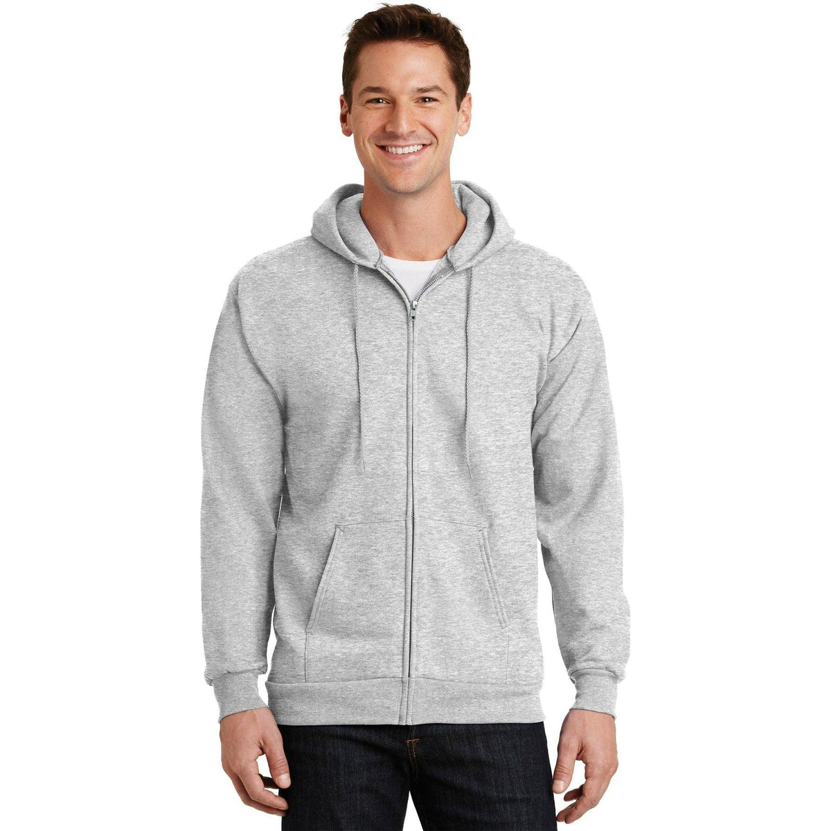 no-logo Port & Company Ultimate Full-Zip Hooded Sweatshirt-Full Zips-Port & Company-Thread Logic