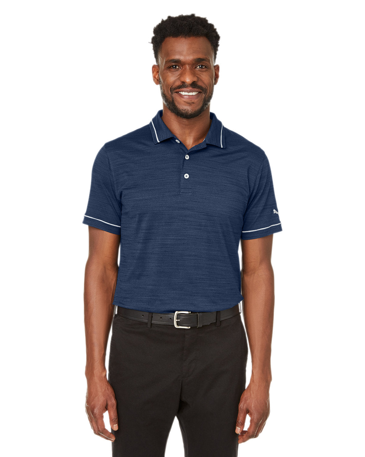  Puma Cloudspun Heather Monarch Polo-Men's Jackets-Puma Golf-Navy-S-Thread Logic
