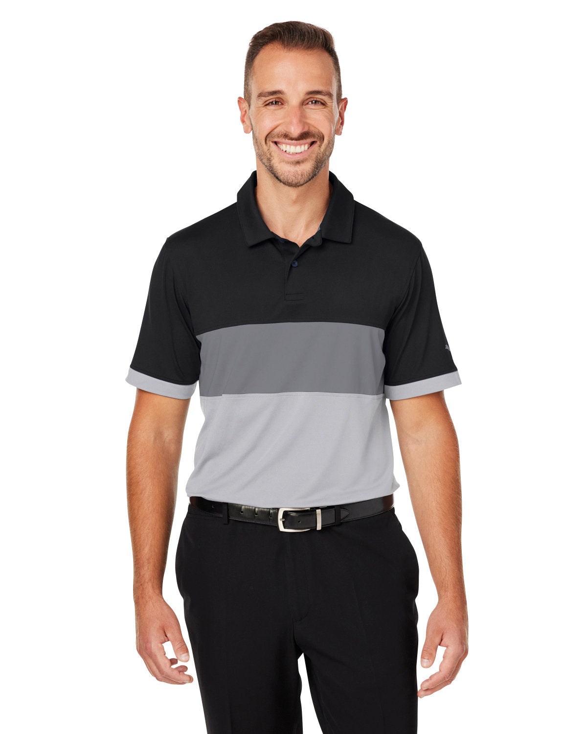  Puma Cloudspun Highway Polo-Polos-Puma-Black/Grey-S-Thread Logic