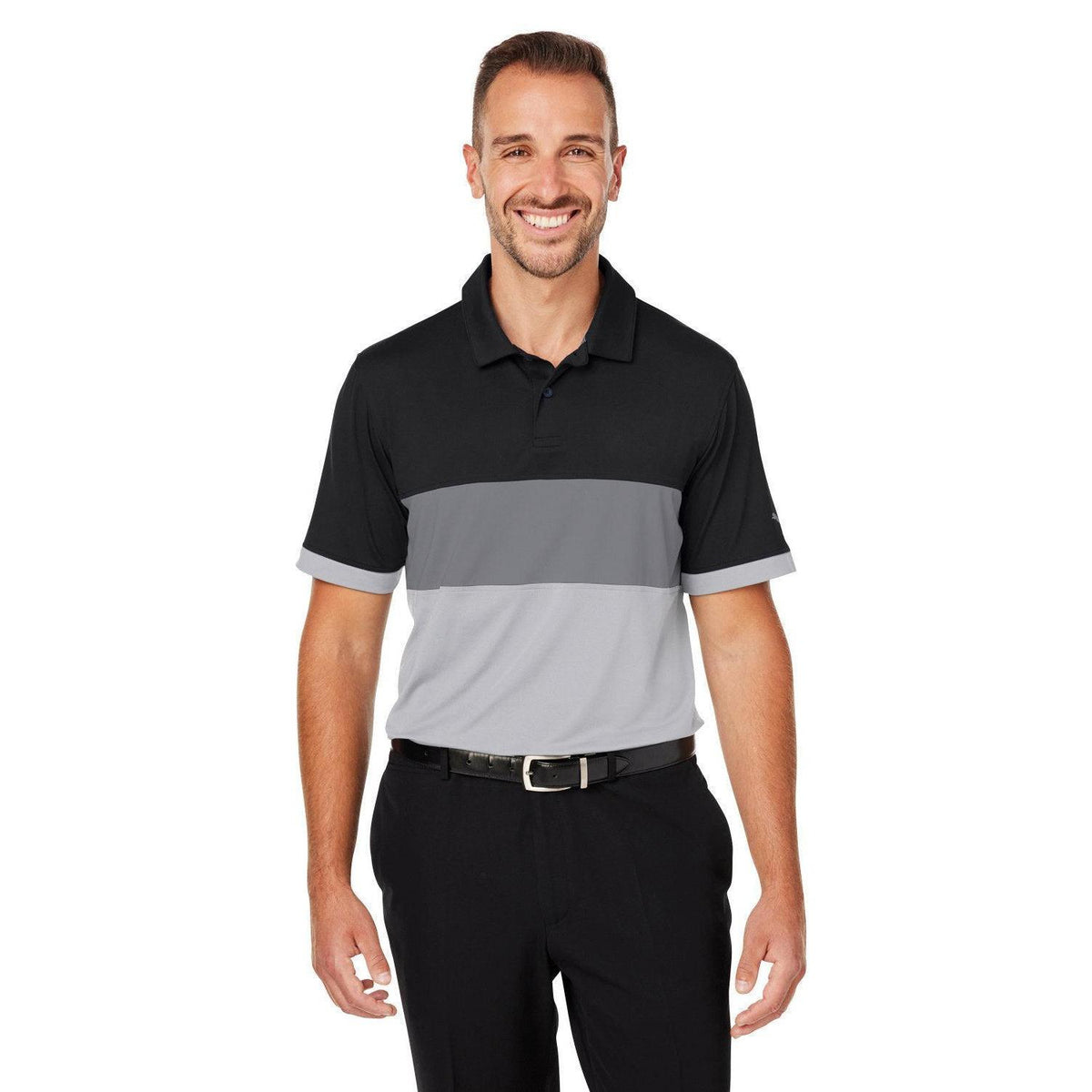 no-logo  Puma Cloudspun Highway Polo-Polos-Puma-Black/Grey-S-Thread Logic