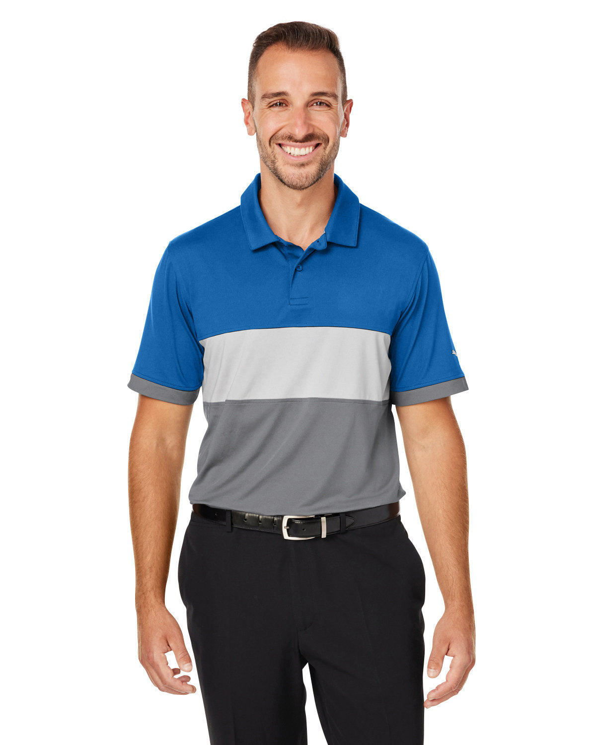  Puma Cloudspun Highway Polo-Polos-Puma-Blue/Grey-S-Thread Logic