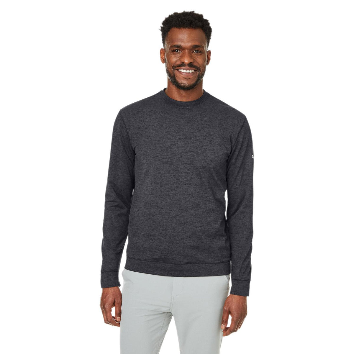 no-logo  Puma Cloudspun Long-Sleeve Crew T-Shirt-Men's T Shirts-Puma Golf-Puma Black Heather-S-Thread Logic