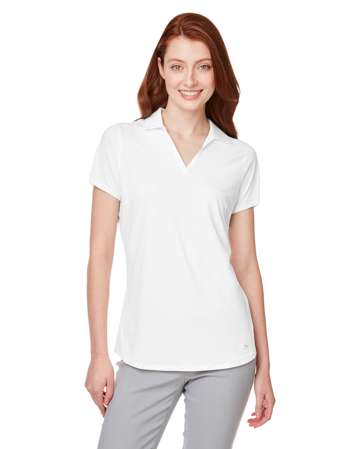  Puma Ladies Cloudspun Free Polo-Ladies Polos-Puma Golf-Bright White-S-Thread Logic