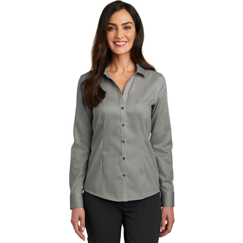 no-logo CLOSEOUT - Red House Ladies Pinpoint Oxford Non-Iron Shirt-Red House-Charcoal-L-Thread Logic