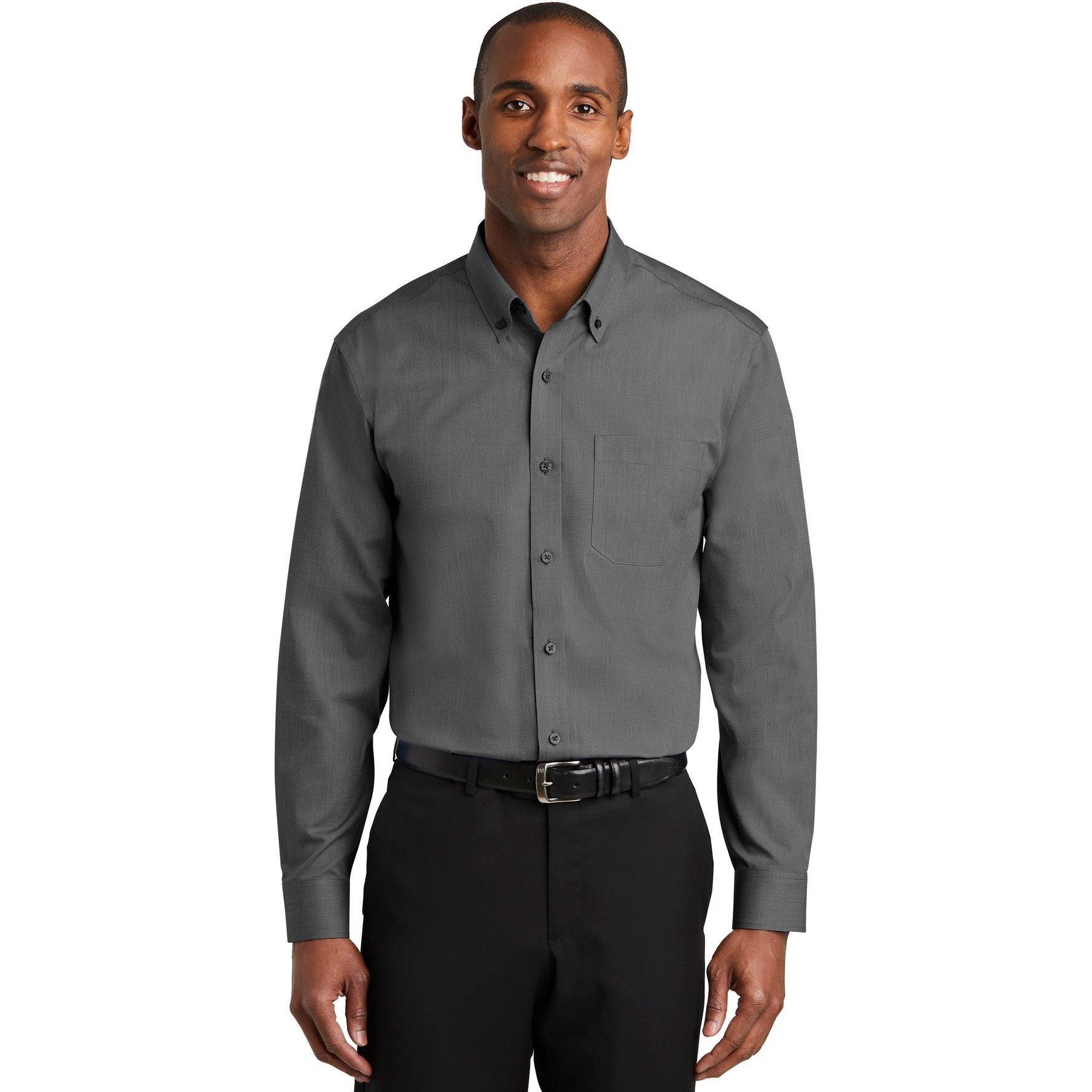 no-logo CLOSEOUT - Red House Nailhead Non-Iron Shirt-Red House-Black-XS-Thread Logic