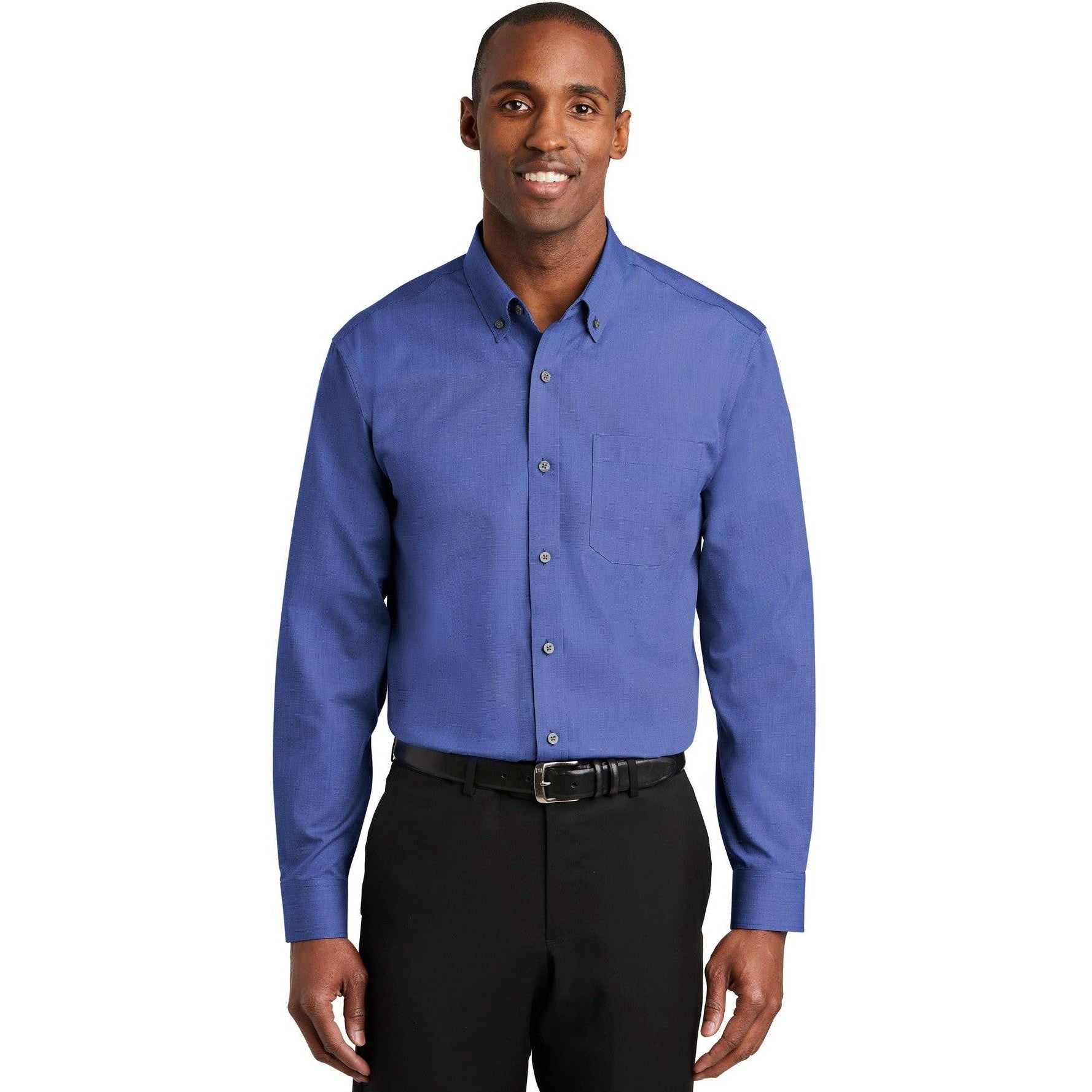 no-logo CLOSEOUT - Red House Nailhead Non-Iron Shirt-Red House-Mediterranean Blue-M-Thread Logic