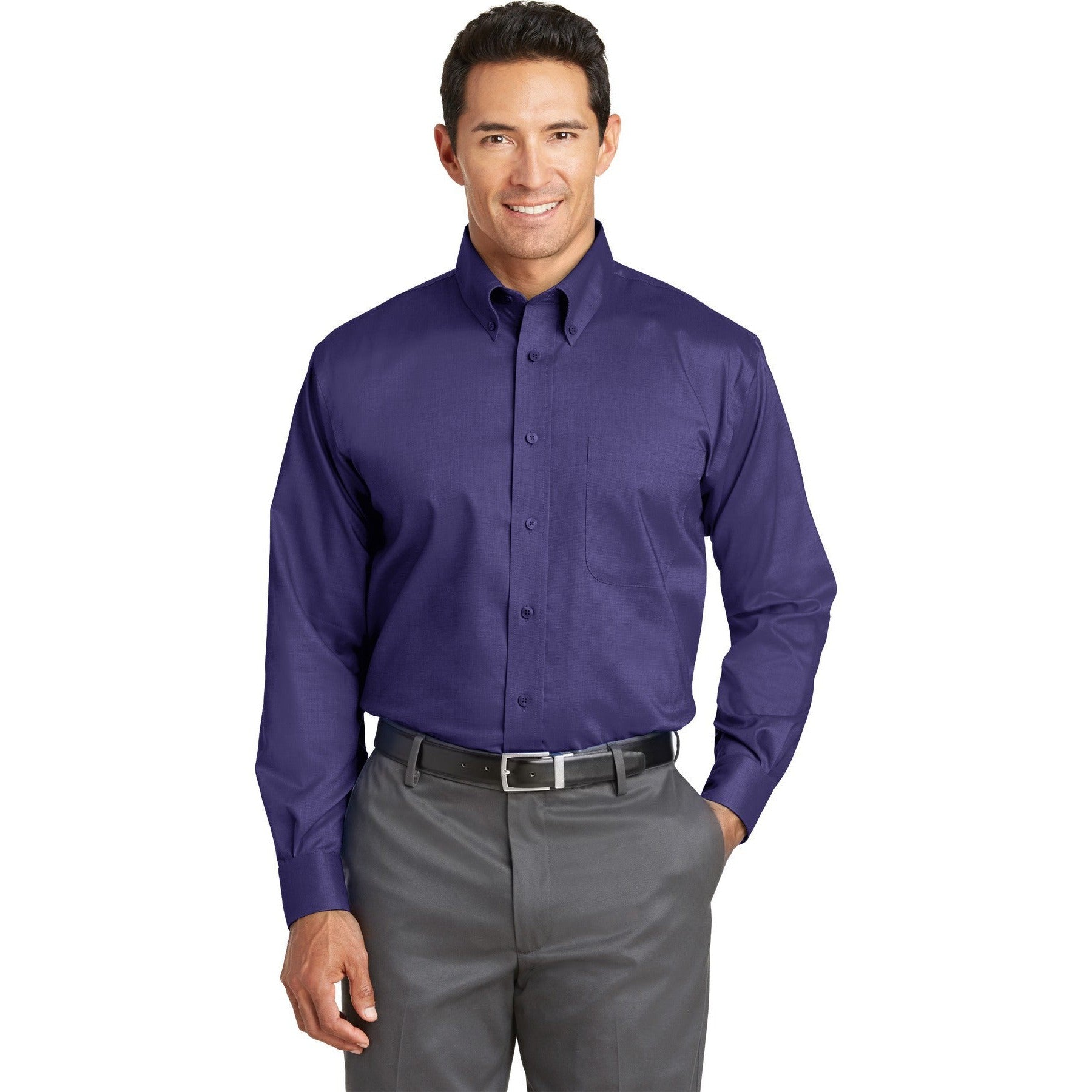no-logo CLOSEOUT - Red House Nailhead Non-Iron Shirt-Red House-Dark Purple-XS-Thread Logic