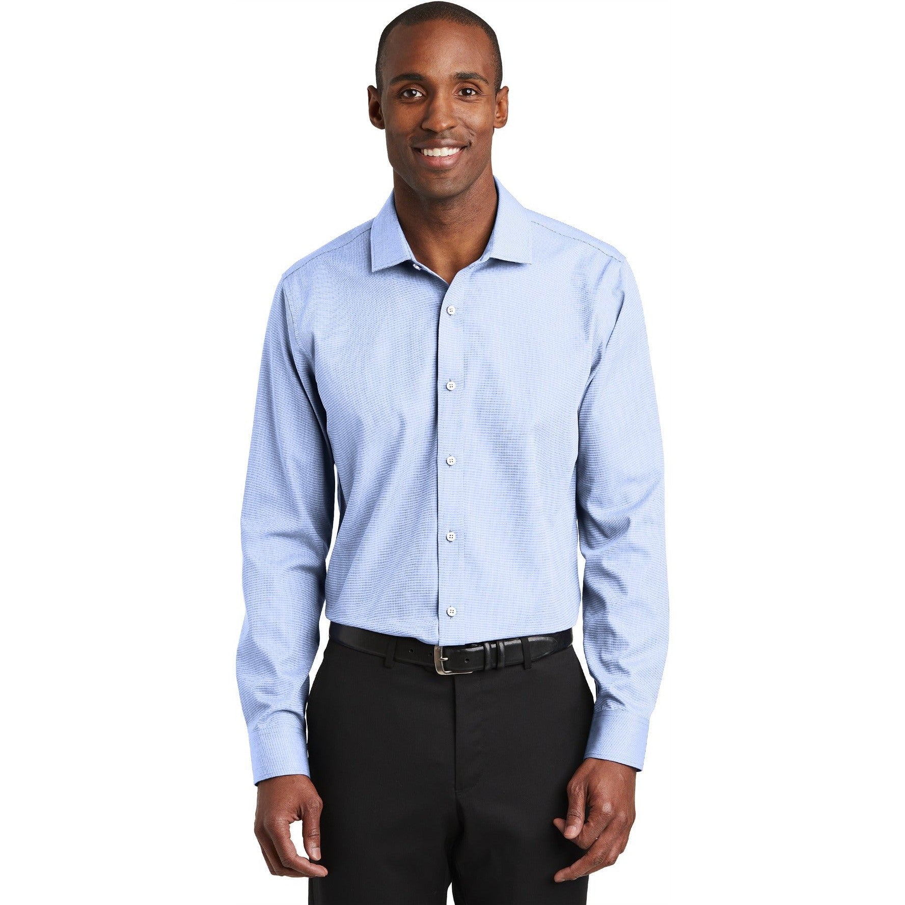 no-logo CLOSEOUT - Red House Slim Fit Nailhead Non-Iron Shirt-Red House-Blue Pearl-XS-Thread Logic