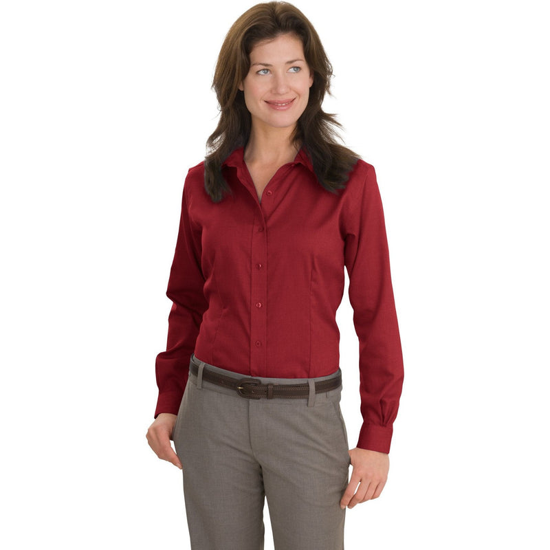 no-logo CLOSEOUT - Red House Ladies Nailhead Non-Iron Shirt-Red House-Deep Red-S-Thread Logic