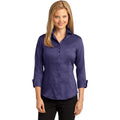 no-logo CLOSEOUT - Red House Ladies 3/4-Sleeve Nailhead Non-Iron Shirt-Red House-Dark Purple-L-Thread Logic