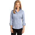 no-logo CLOSEOUT - Red House Ladies 3/4-Sleeve Nailhead Non-Iron Shirt-Red House-Slate Blue-M-Thread Logic