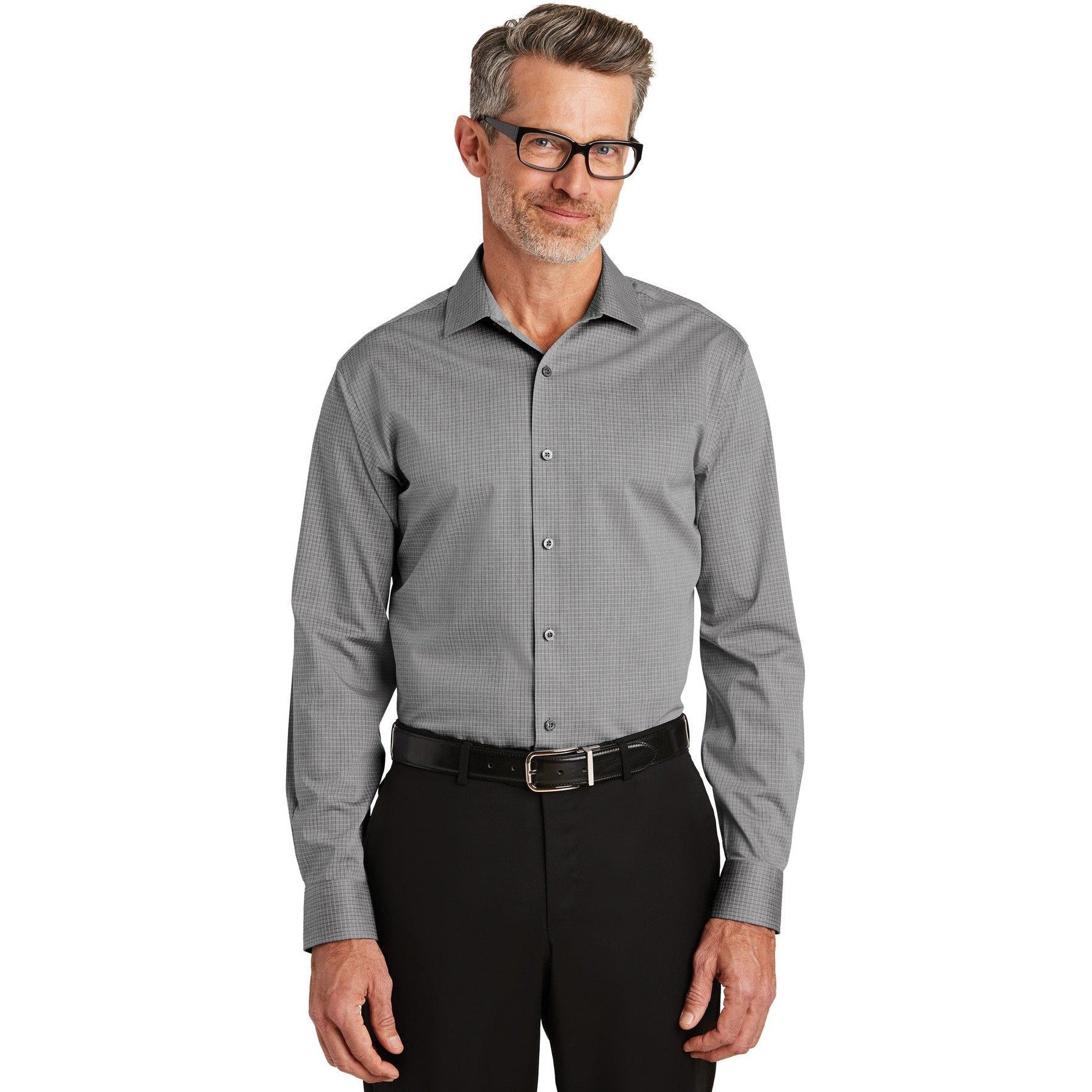 no-logo CLOSEOUT - Red House Graph Check Non-Iron Shirt-Red House-Dark Grey-L-Thread Logic