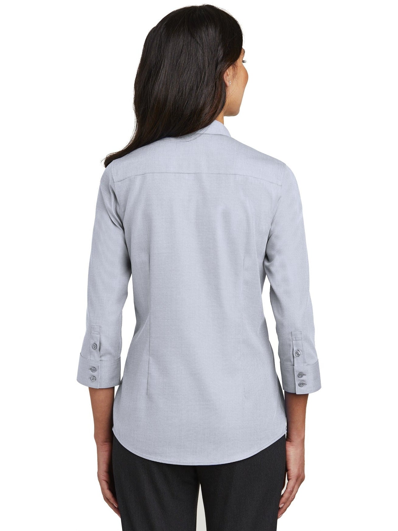 no-logo Red House Ladies 3/4-Sleeve Nailhead Non-Iron Shirt-Active-Red House-Thread Logic