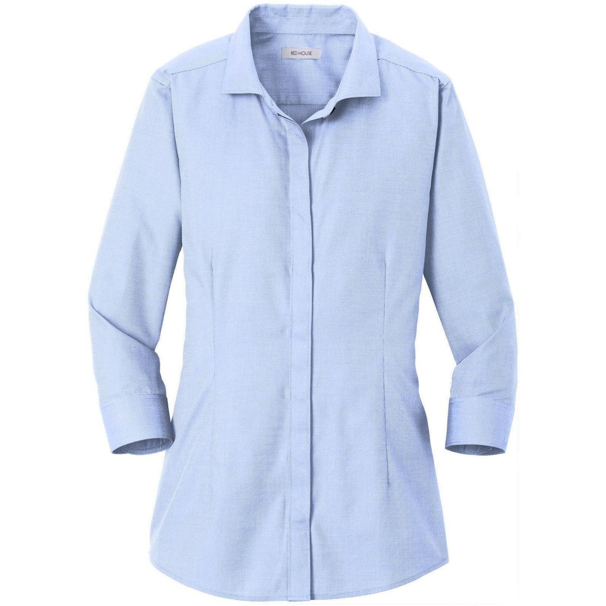 no-logo Red House Ladies 3/4-Sleeve Nailhead Non-Iron Shirt