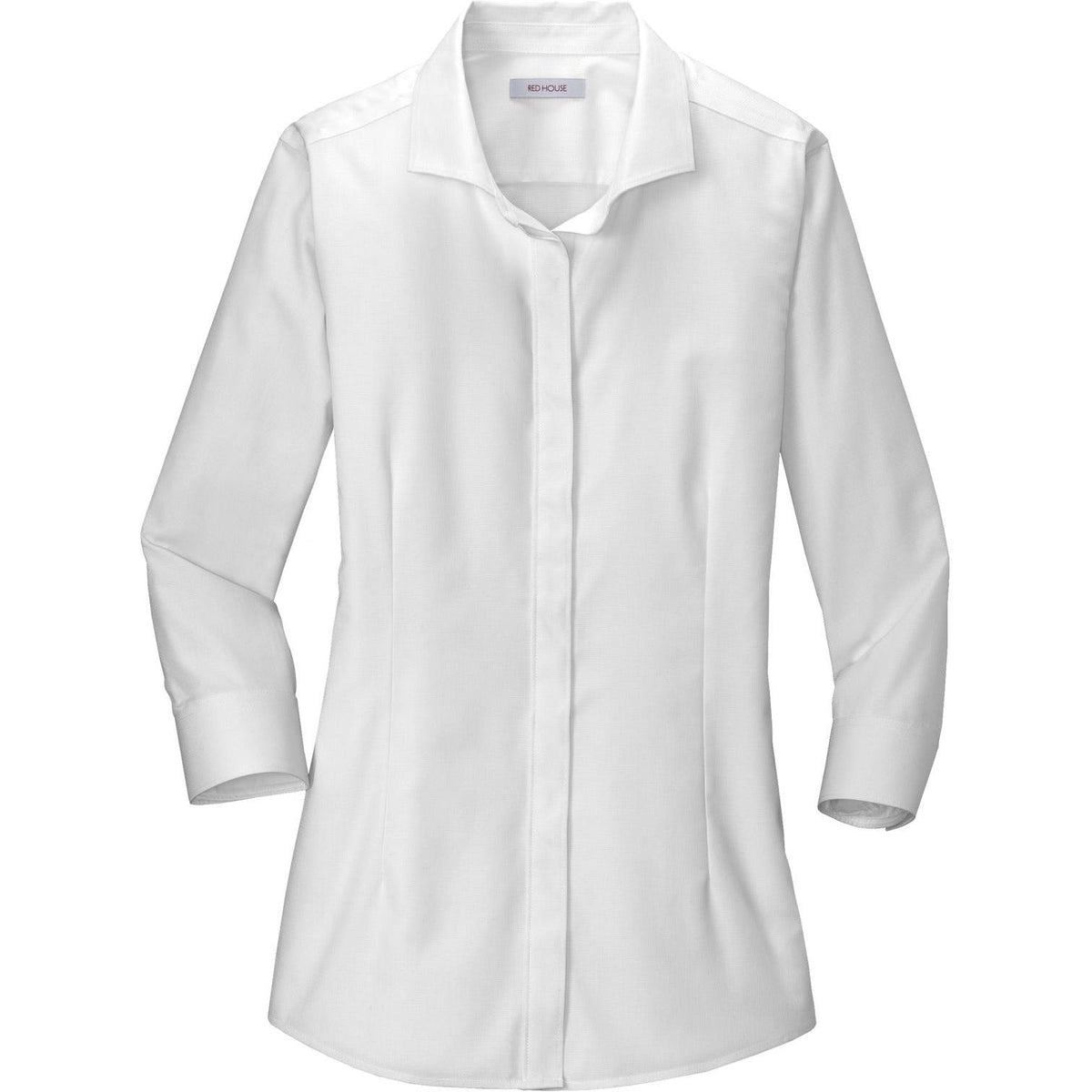 no-logo Red House Ladies 3/4-Sleeve Nailhead Non-Iron Shirt