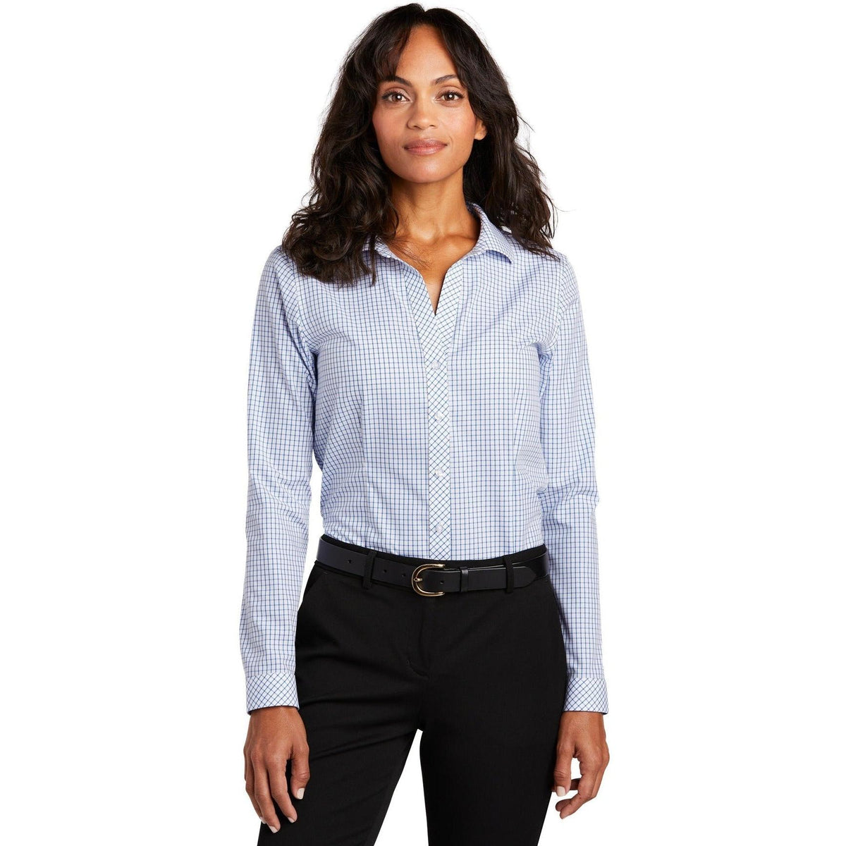 no-logo Red House Women's Open Ground Check Non-Iron Shirt-Dress Shirts-Red House-Thread Logic