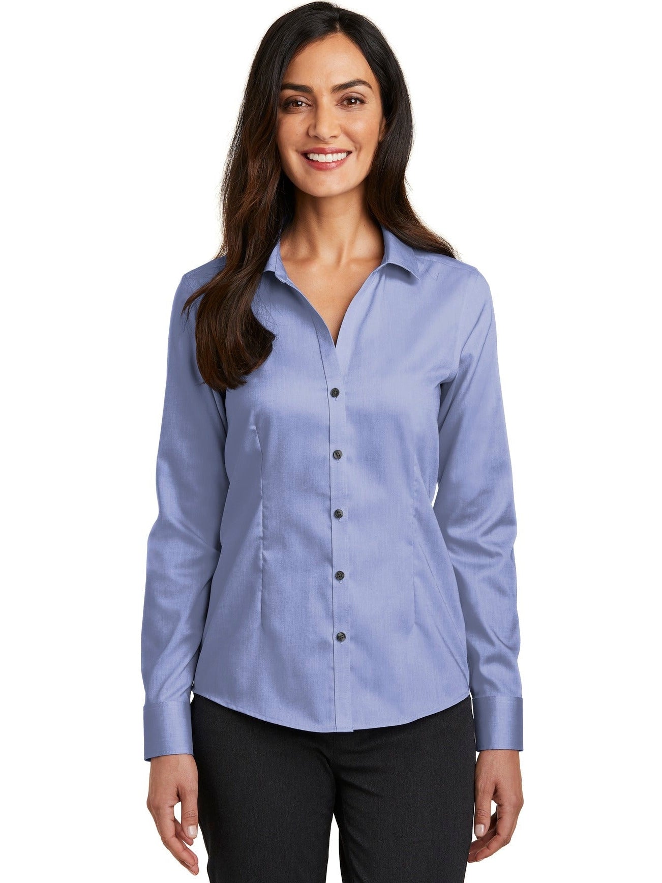 no-logo Red House Ladies Pinpoint Oxford Non-Iron Shirt-Active-Red House-Thread Logic