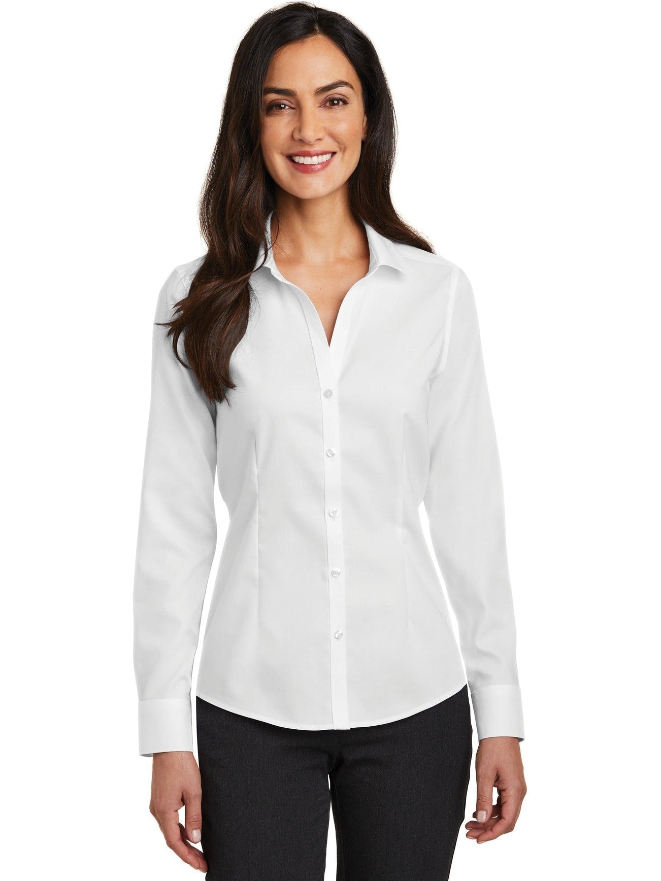 no-logo Red House Ladies Pinpoint Oxford Non-Iron Shirt-Active-Red House-Thread Logic