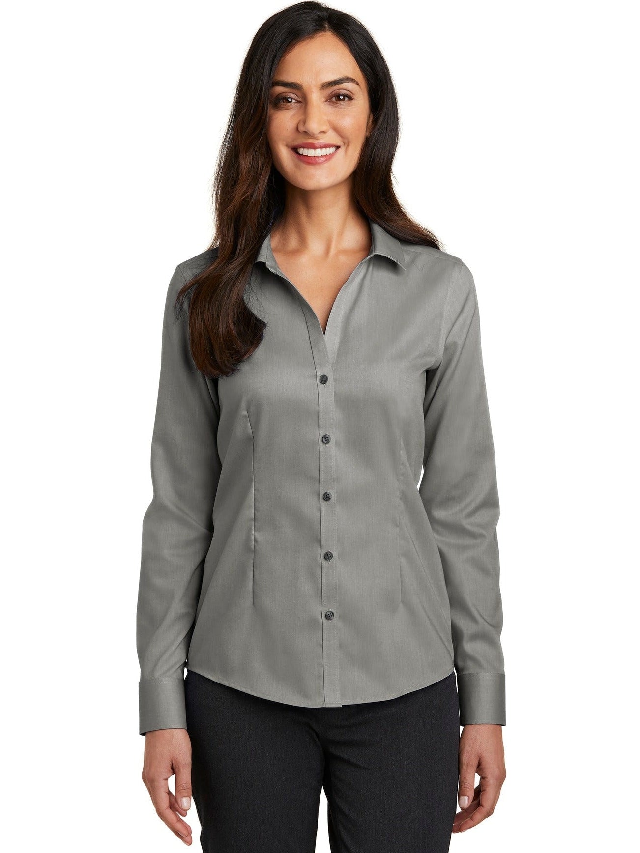 no-logo Red House Ladies Pinpoint Oxford Non-Iron Shirt-Active-Red House-Thread Logic