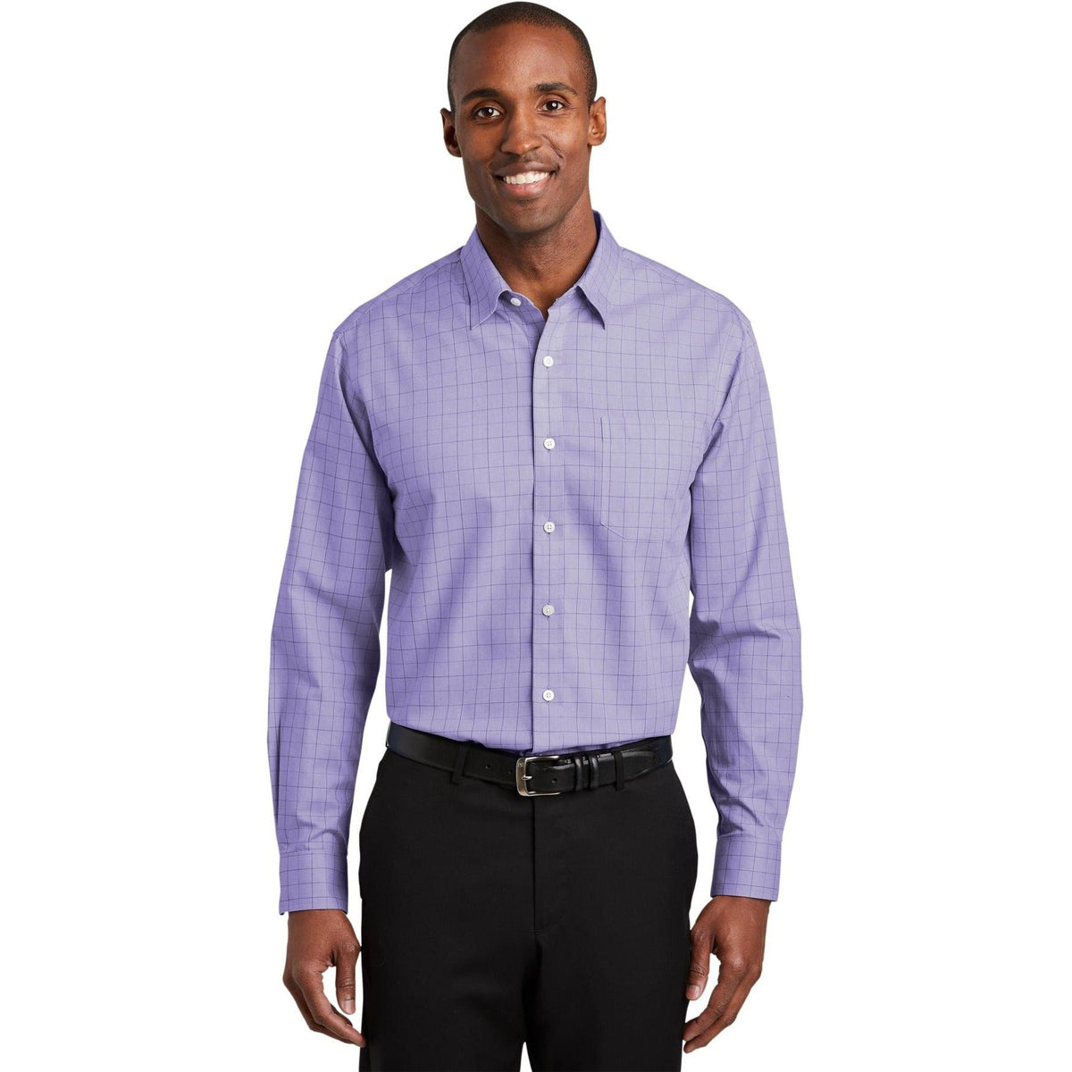 no-logo Red House Windowpane Plaid Non-Iron Shirt-Active-Red House-Thread Logic