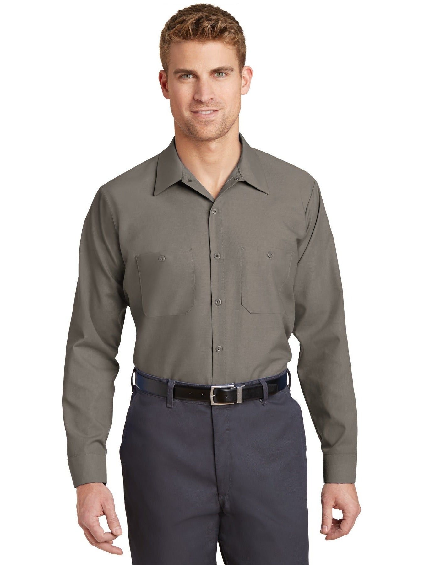 no-logo Red Kap Long Size, Long Sleeve Industrial Work Shirt-Regular-Red Kap-Thread Logic