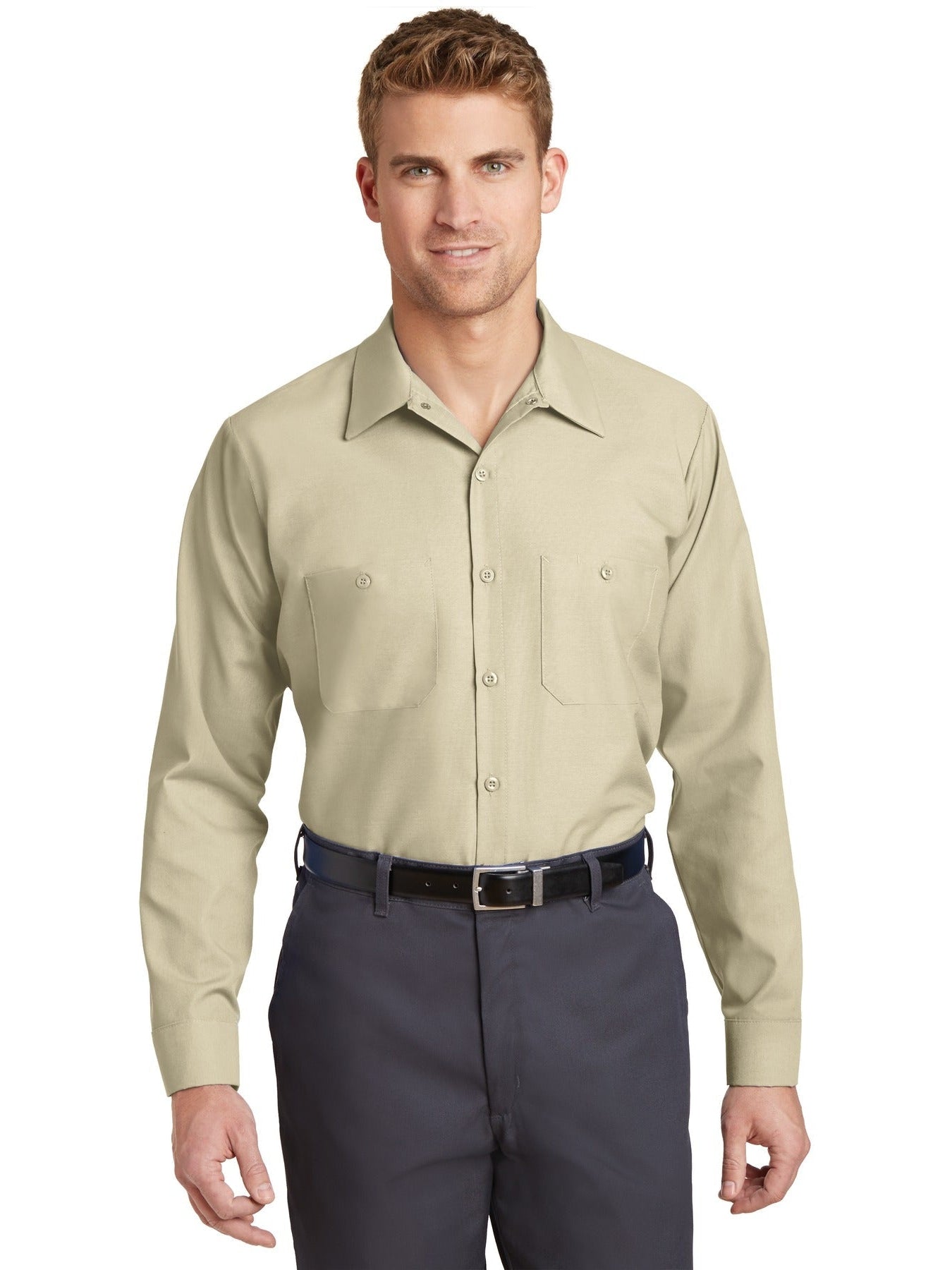 no-logo Red Kap Long Size, Long Sleeve Industrial Work Shirt-Regular-Red Kap-Thread Logic
