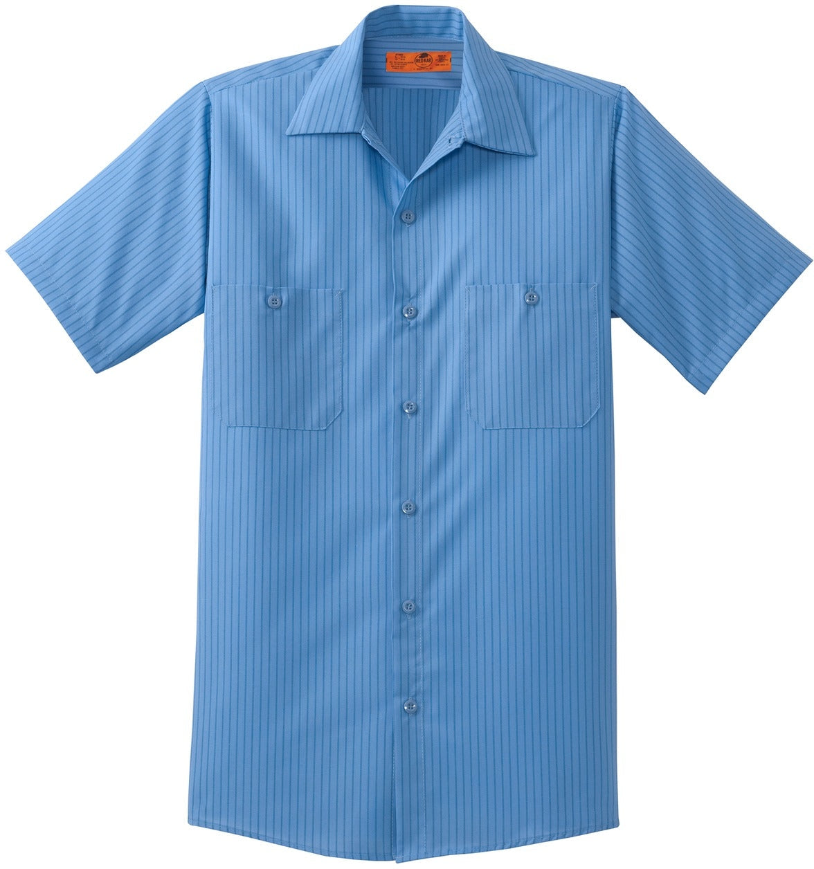 Red Kap Long Size, Short Sleeve Striped Industrial Work Shirt