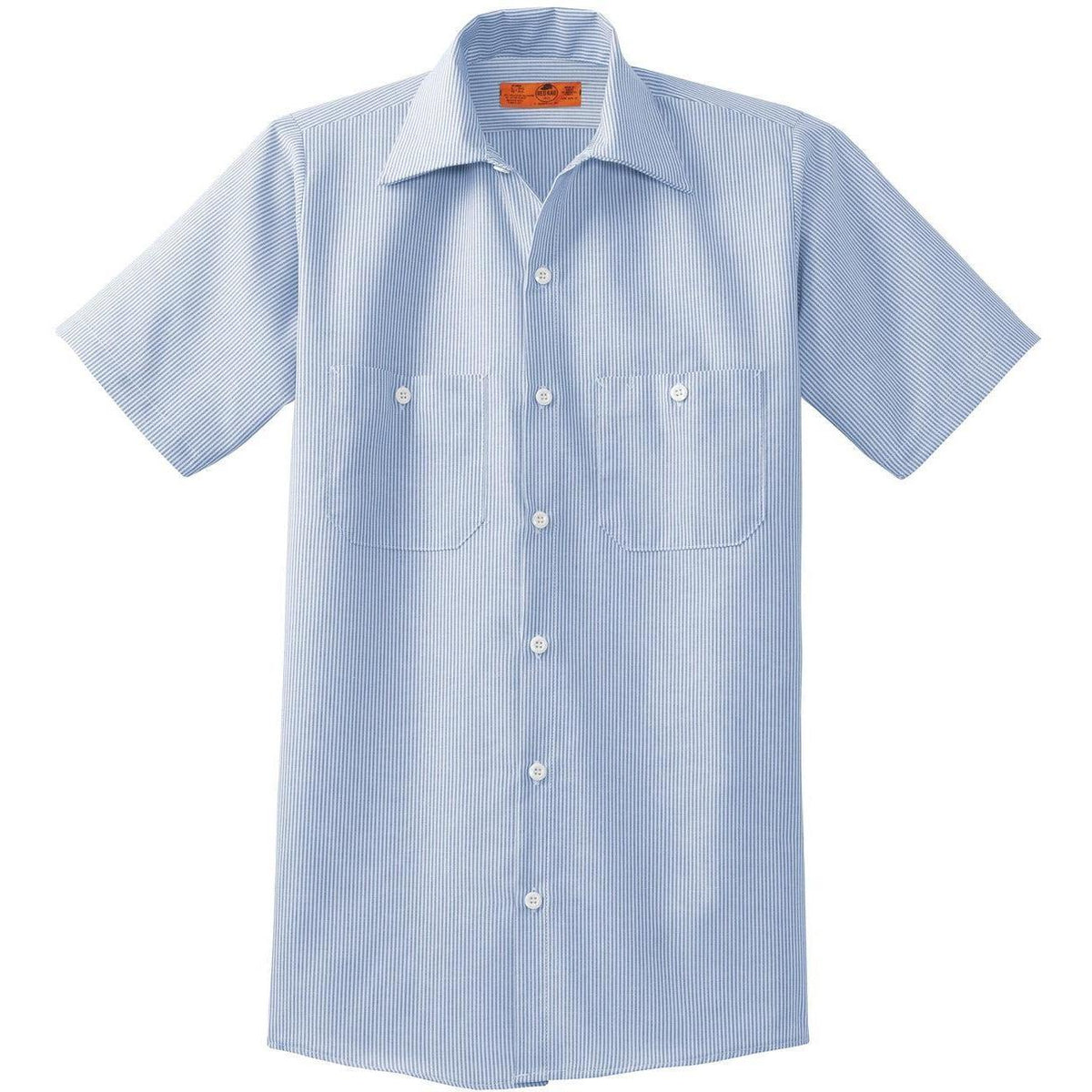 no-logo Red Kap Long Size, Short Sleeve Striped Industrial Work Shirt