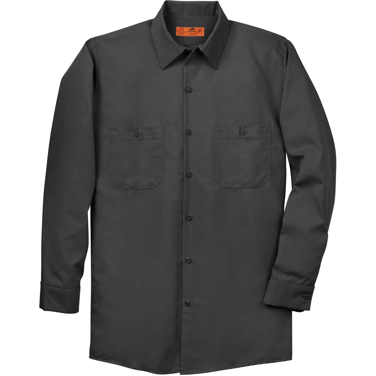 no-logo Red Kap Long Sleeve Industrial Work Shirt-Dress Shirts-Red Kap-Charcoal-S-Thread Logic