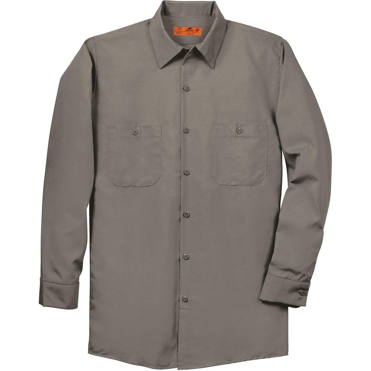 no-logo Red Kap Long Sleeve Industrial Work Shirt-Dress Shirts-Red Kap-Grey-S-Thread Logic
