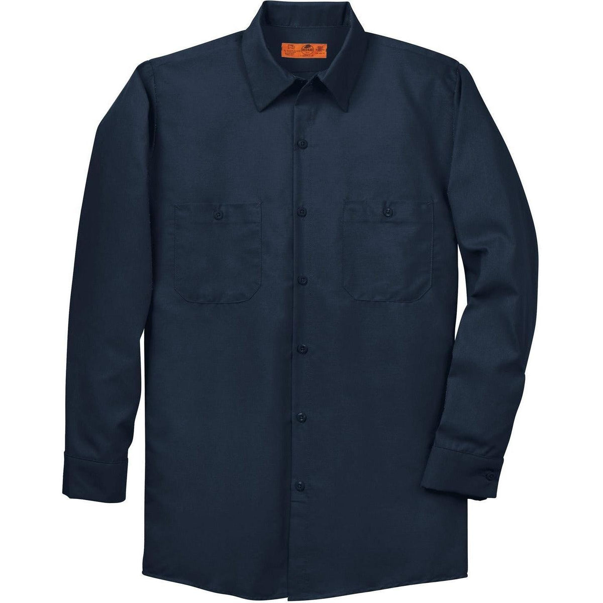no-logo Red Kap Long Sleeve Industrial Work Shirt-Dress Shirts-Red Kap-Navy-S-Thread Logic