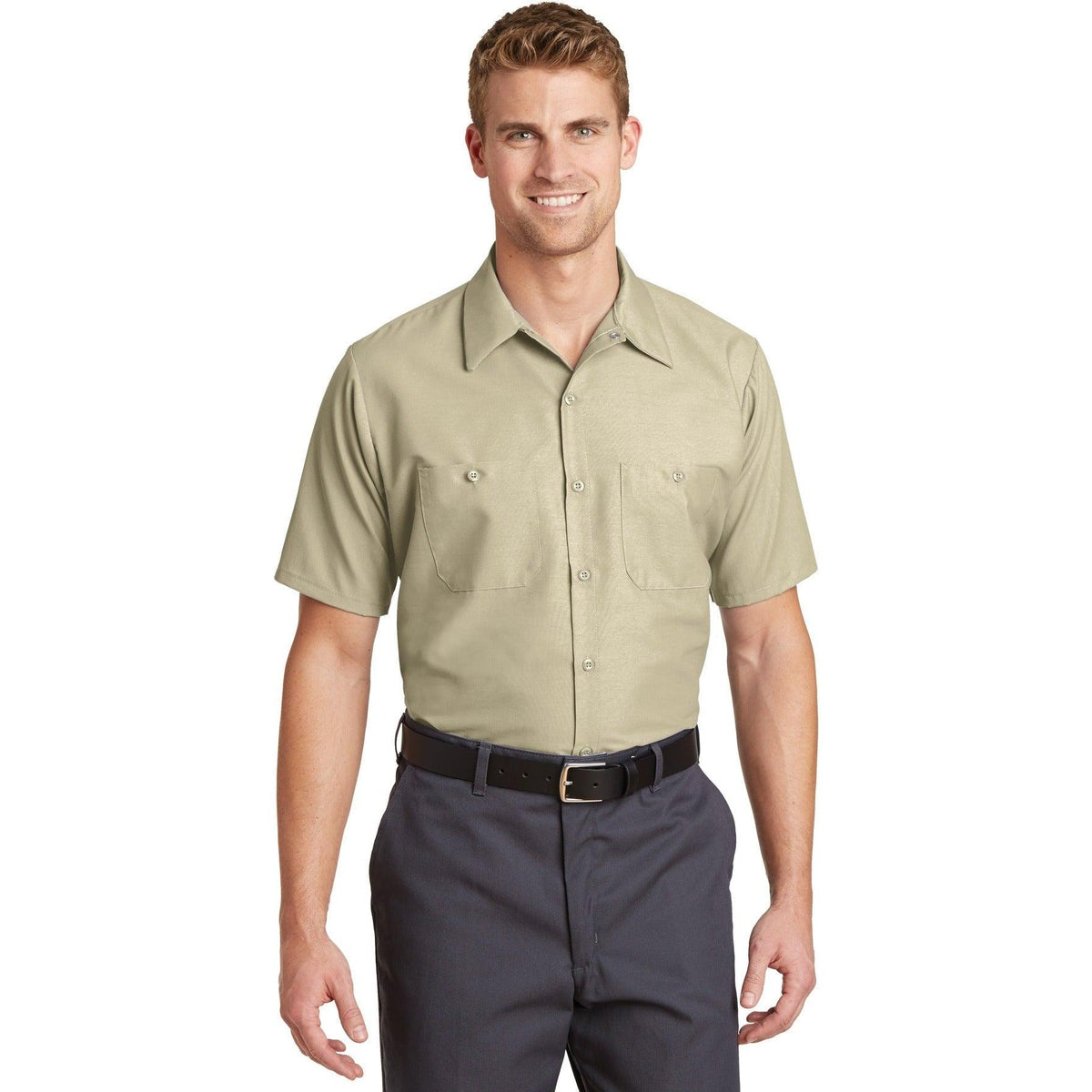 no-logo Red Kap Short Sleeve Industrial Work Shirt-Dress Shirts-Red Kap-Thread Logic