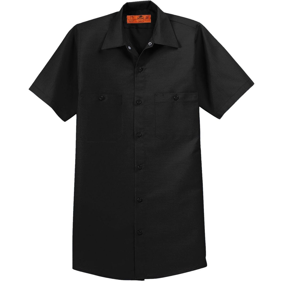 no-logo Red Kap Short Sleeve Industrial Work Shirt-Dress Shirts-Red Kap-Black-S-Thread Logic