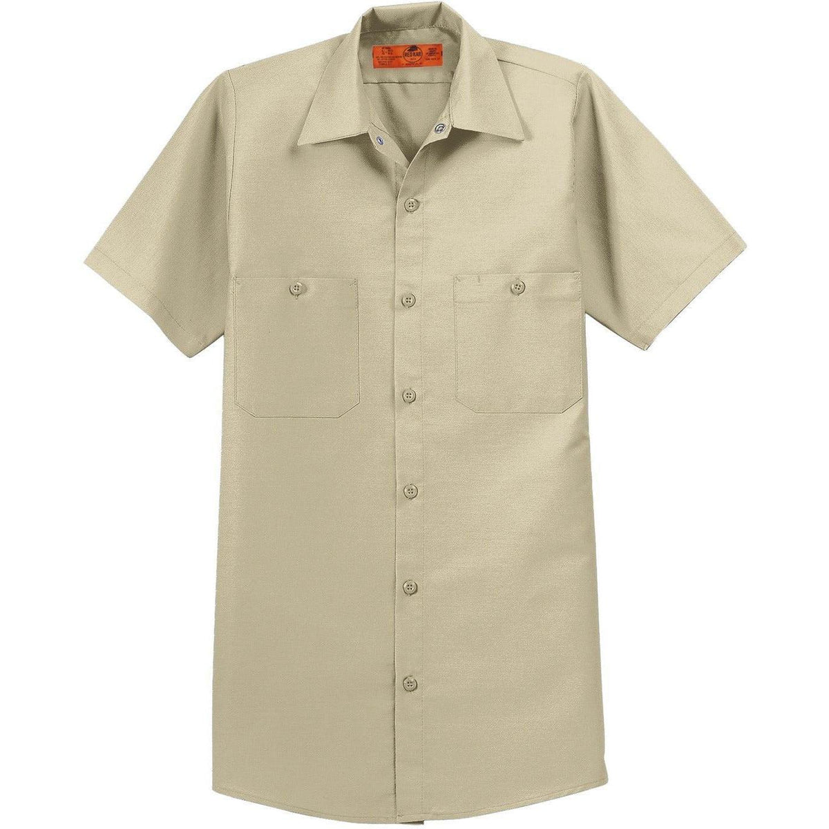 no-logo Red Kap Short Sleeve Industrial Work Shirt-Dress Shirts-Red Kap-Light Tan-S-Thread Logic