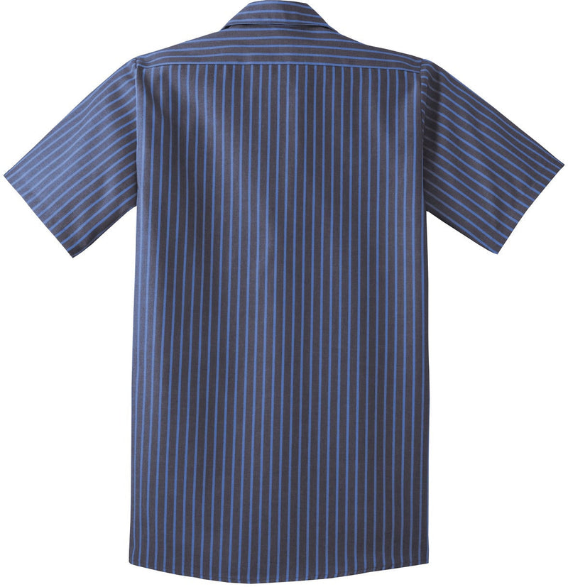 no-logo Red Kap Short Sleeve Striped Industrial Work Shirt-Regular-Red Kap-Thread Logic