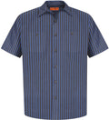 Red Kap Short Sleeve Striped Industrial Work Shirt